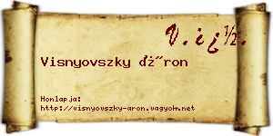 Visnyovszky Áron névjegykártya